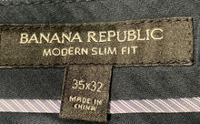 Load image into Gallery viewer, Banana Republic Mens Navy Blue Modern Slim Fit Flat Front Dress Pants Size 35X32
