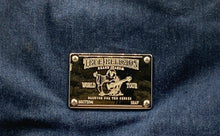Load image into Gallery viewer, True Religion Mens Blue Denim Metal Plate Logo Adjustable Straps Zipper Backpack
