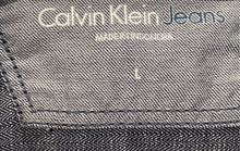 Load image into Gallery viewer, Calvin Klein Jeans Mens Blue Roll-Tab Sleeve Front Pockets Button-Up Shirt Sz L
