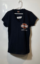 Load image into Gallery viewer, Harley Davidson Womens Black Short Sleeve V-Neck Pullover T-Shirt No Size
