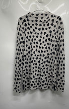 Load image into Gallery viewer, Loft Womens Black Gray Dalmatian Heart Print Pullover Sweater Size Medium
