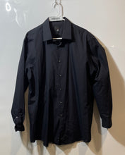 Load image into Gallery viewer, JF J. Ferrar Mens Black Slim Fit Spread Collar Long Sleeve Dress Shirt Size XL
