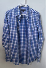 Load image into Gallery viewer, Banana Republic Mens Blue Plaid Cotton Long Sleeve Button-Up Shirt Size S
