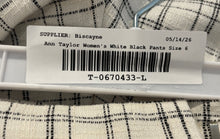 Load image into Gallery viewer, Ann Taylor Womens White Black Plaid Flat Front Straight Leg Cropped Pants Size 6

