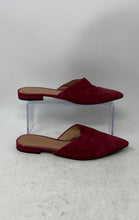 Load image into Gallery viewer, Arezzo Womens Red Suede Pointed Toe Slip-On Mule Flats Size EUR 39
