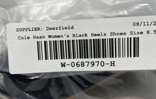 Load image into Gallery viewer, Cole Haan Womens Nene Black Suede Peep Toe Stiletto Slingback Heels Size 8.5 B
