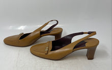 Load image into Gallery viewer, Amalfi Womens Beige Leather Closed Toe Slip-On Slingback Heels Size 8 AA

