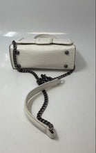 Load image into Gallery viewer, Zara Womens White Croc Embossed Faux Leather Chain Strap Crossbody Handbag
