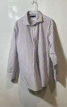 Load image into Gallery viewer, Tommy Hilfiger Mens White Purple Check Printed Long Sleeve Dress Shirt Size 16.5
