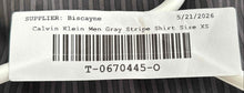 Load image into Gallery viewer, Calvin Klein Mens Gray Pinstripe Non Iron Classic Fit Collared Dress Shirt Sz XS
