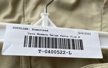 Load image into Gallery viewer, Zara Womens Beige Pockets Flat Front Stretch Button Cargo Pants Size M
