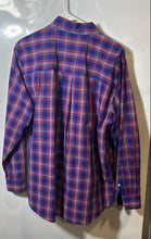 Load image into Gallery viewer, Chaps Mens Red Blue Plaid Long Sleeve Collared Easy Case Button-Up Shirt Size L

