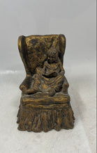Load image into Gallery viewer, Gold-Tone Engraved Decorative Collectible Figurine Of A Kid Sitting On A Chair
