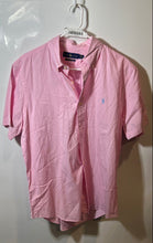 Load image into Gallery viewer, Ralph Lauren Mens Pink Cotton Short Sleeve Collared Button-Up Shirt Size Large
