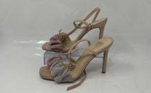Load image into Gallery viewer, Jessica Simpson Womens Nude Glitter Open Toe Stiletto Slingback Heels Size 6.5M
