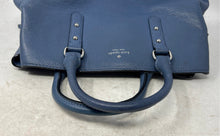 Load image into Gallery viewer, Kate Spade Womens Blue Pebbled Leather Double Handle Magnetic Satchel Bag
