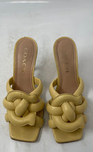 Load image into Gallery viewer, Coach Womens Kellie Cream Leather High Stiletto Heel Slide Sandals Size 6.5
