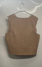 Load image into Gallery viewer, Express Womens Brown Floral Lace Overlay Sleeveless Smocked Blouse Top Size XL

