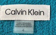 Load image into Gallery viewer, Calvin Klein Womens Dark Aqua Long Sleeve V-Neck Belted Midi Shirt Dress Size 4
