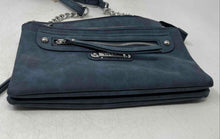 Load image into Gallery viewer, Nicole Miller Womens Blue Leather Adjustable Strap Zip Top Lined Crossbody Bag
