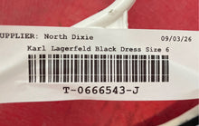 Load image into Gallery viewer, Karl Lagerfeld Womens Black Scuba Crepe Contrast-Trim A-Line Dress Size 6
