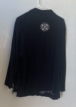 Load image into Gallery viewer, David Dart Womens Black Long Sleeve Collared Button-Up Shirt Size Large
