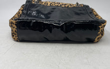 Load image into Gallery viewer, Chico's Womens Black Beige Leopard Chain Strap Turn Lock Crossbody Handbag
