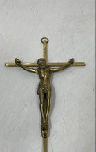 Load image into Gallery viewer, Vintage Brass Gold-Tone Wall Hanging Jesus Christ Catholic Crucifix Cross
