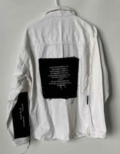 Load image into Gallery viewer, Zara Mens White Black Cotton Long Sleeve Button Front Collared Jacket Size Large
