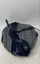 Load image into Gallery viewer, Tommy Hilfiger Mens Blue And Tan Monogram Print Adjustable Strap Backpack

