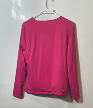 Load image into Gallery viewer, Tahari Womens Modern Essentials Fuchsia Long Sleeve Pullover T-Shirt Size XL
