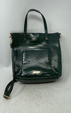 Load image into Gallery viewer, Carlos By Carlos Santana Womens Dark Green Croc-Embossed Double Handle Tote Bag
