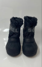 Load image into Gallery viewer, Sorel Kids Commander Black Waterproof Round Toe Mid-Calf Snow Boots Size 9
