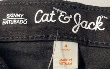 Load image into Gallery viewer, Cat &amp; Jack Girls Black Denim Dark Wash Mid-Rise Skinny Leg Jeans Size 4 With Tag
