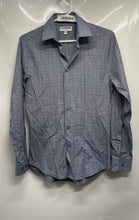 Load image into Gallery viewer, Express Mens Blue White Cotton Extra Slim Fit Long Sleeve Dress Shirt Size XS
