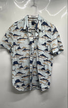Load image into Gallery viewer, J.Crew Mens Multicolor Fish Print Short Sleeve Flex Button-Up Shirt Size L

