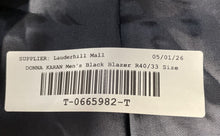 Load image into Gallery viewer, Donna Karan Mens Black Long Sleeve Notch Lapel Three-Button Blazer Size 40/33R
