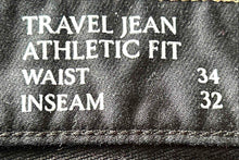 Load image into Gallery viewer, Banana Republic Mens Black Denim Athletic Fit Straight Leg Travel Jeans Sz 34x32
