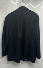 Load image into Gallery viewer, Mens Black Long Sleeve Notch Collar Pockets Formal 2-Button Blazer Size 48R
