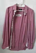 Load image into Gallery viewer, Hugo Boss Mens Red &amp; White Checkered Slim Fit Stretch Dress Shirt Size 16
