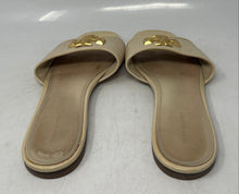 Load image into Gallery viewer, Authentic Tory Burch Womens Cream Leather Slide Sandals Size 8.5M Damaged
