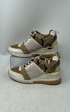 Load image into Gallery viewer, Michael Kors Womens Beige Leather Printed Lace-Up Sneaker Shoes Size 7.5M
