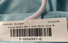 Load image into Gallery viewer, Pierre Cardin Mens Blue Long Sleeve Collared Slim Fit Dress Shirt Size Medium
