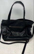 Load image into Gallery viewer, Antik Kraft Womens Black Faux Leather Detachable Strap Zip Top Tote Handbag
