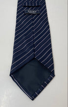 Load image into Gallery viewer, Alby Mens Pink Blue Striped Silk Adjustable Pointed Tie
