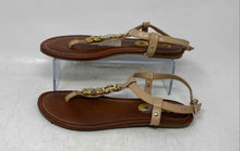 Load image into Gallery viewer, GBG Los Angeles Womens Lexann Brown Rhinestone Ankle Strap Thong Sandals Size 8M
