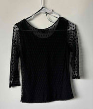 Load image into Gallery viewer, Forever 21 Womens Black Swiss Dot Mesh 3/4 Sleeve Blouse Top Size Small

