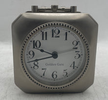 Load image into Gallery viewer, Vintage Pottery Barn Golden Gate Stainless Steel Metal Table Clock Not Tested
