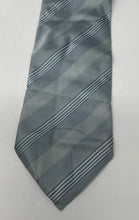 Load image into Gallery viewer, Armani Collezioni Mens Blue Striped Silk Keeper Loop Adjustable Pointed Tie
