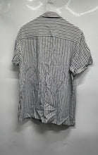 Load image into Gallery viewer, Claiborne Mens Gray Striped Short Sleeve Collared Button-Up Shirt Size Medium
